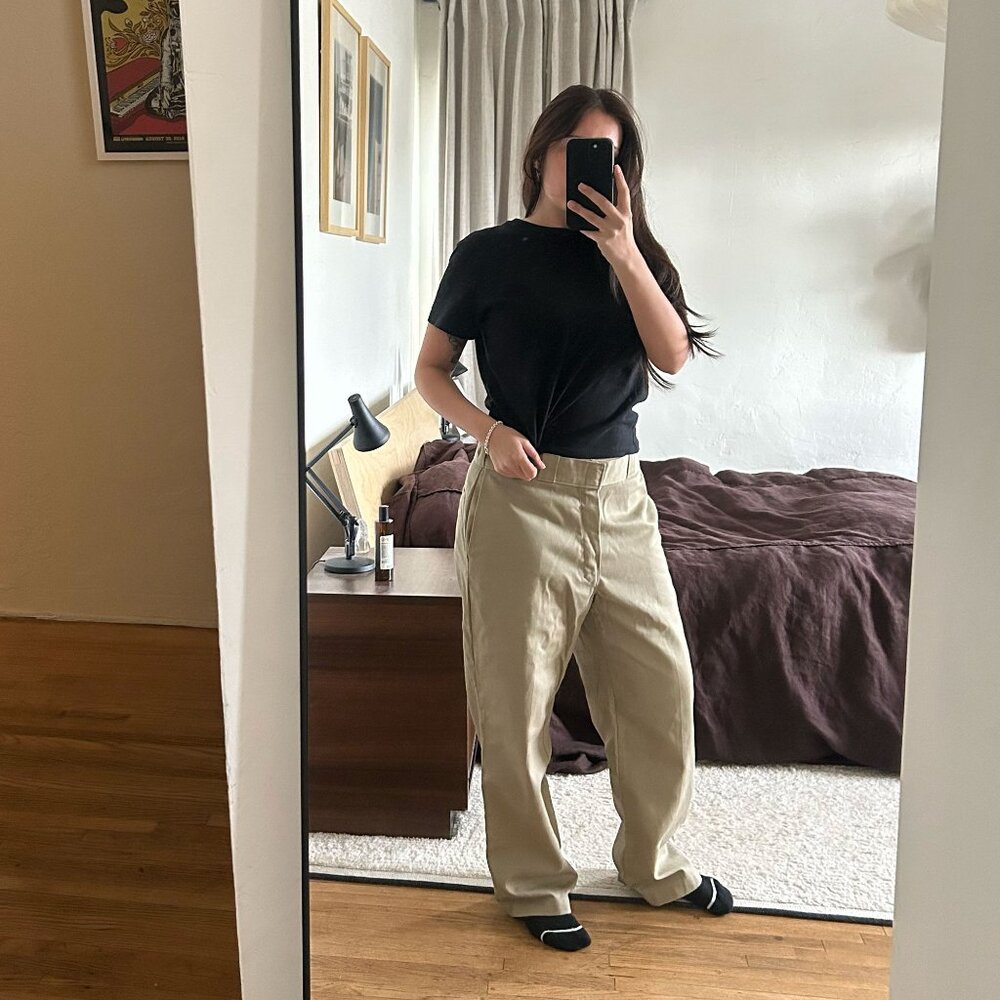 DICKIES tan tailored oversized pants